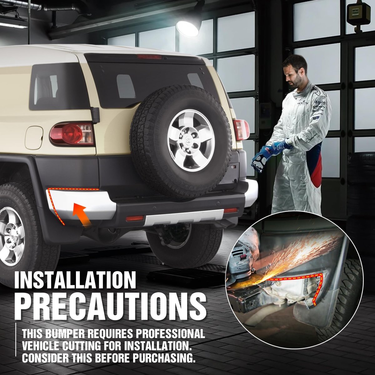 Aftermarket Bumpers for FJ Cruiser Compatible with 2007-2014 Toyota FJ Cruiser 1st Gen | Yzona