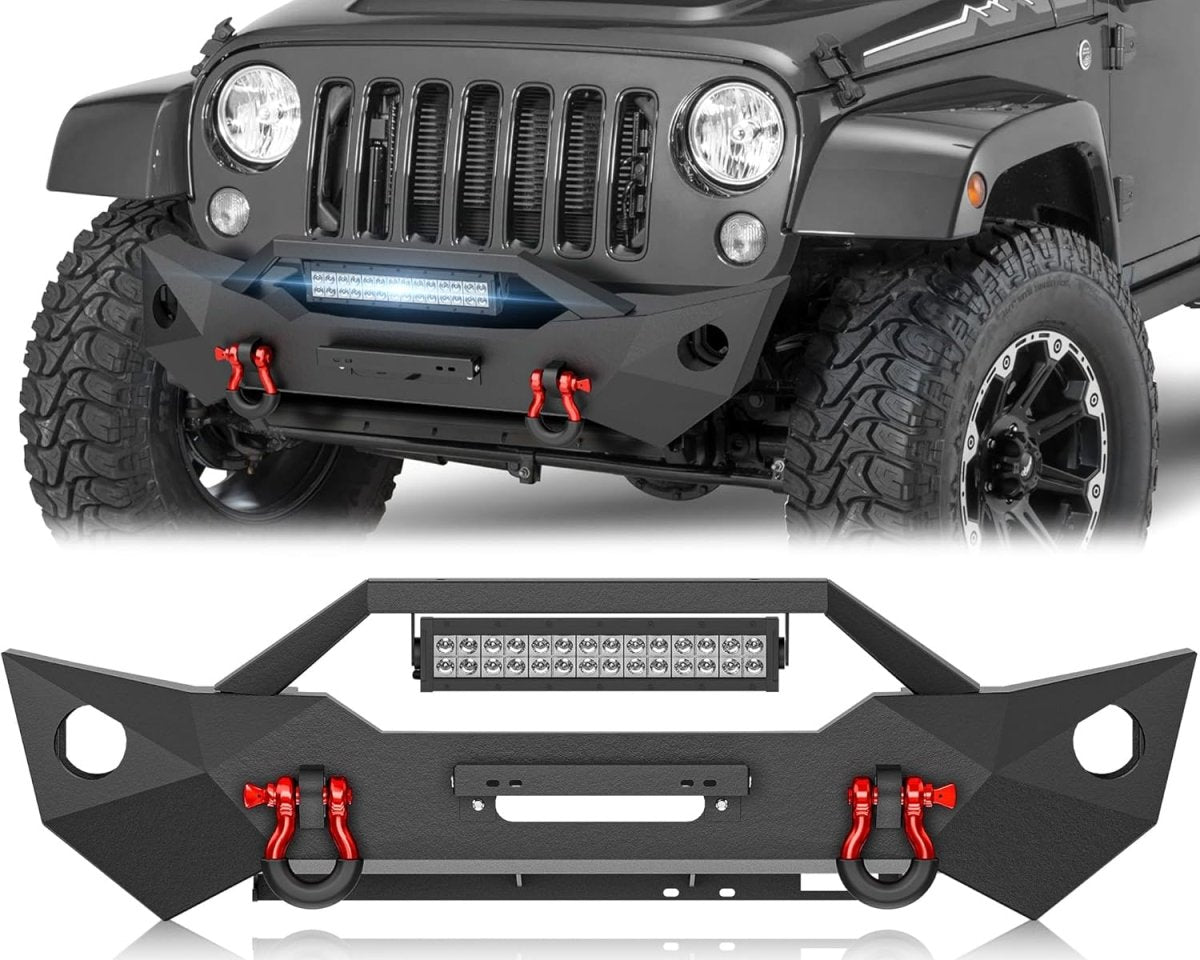 for 2016 Jeep JK Front Bumper Compatible with 2007-2018 Jeep Wrangler JK JKU Unlimited | Yzona