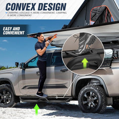 Running Boards Side Steps Compatible for 2005-2025 Nissan Frontier Crew Cab (4 Full Size Doors), Two Stairs Design Bolt-on Side Rails Step Nerf Bar (Black Powder Coated, Star Logo)