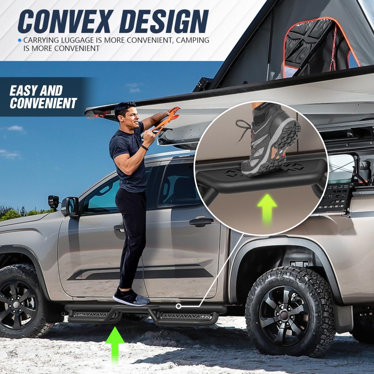 Step Running Boards for Trucks Compatible with 2019-2025 Dodge Ram 1500 Quad Cab New Body Double/Extended Cab - Yzona