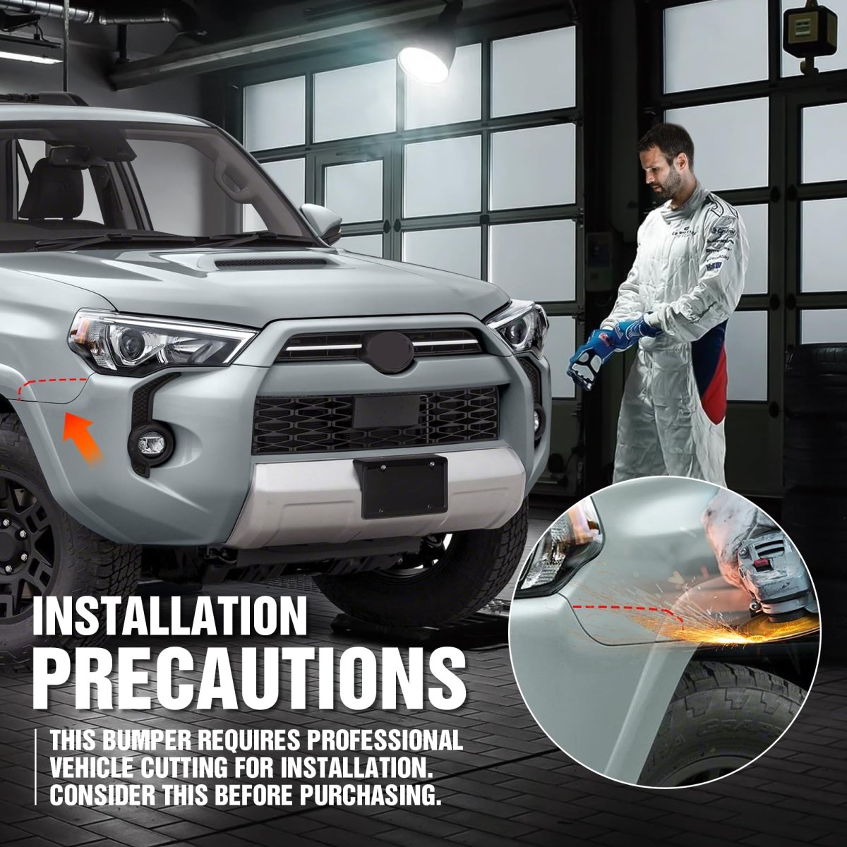 Truck Replacement Bumpers Compatible with 2015-2024 Toyota 4 Runner 5th Gen - Yzona