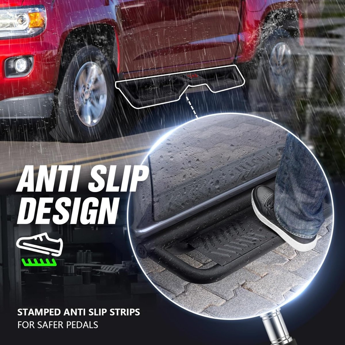 Truck Side Steps Running Boards for 2015-2025 Chevy Colorado & GMC Canyon Crew Cab (4 Full Size Doors) | Yzona