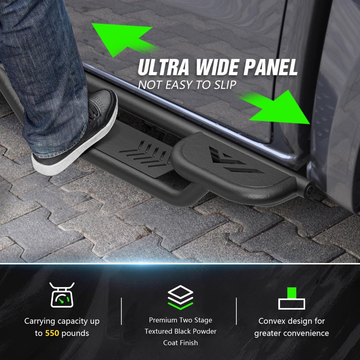 Yzona Two Raised Side Step for Pickup Truck Compatible with 2022-2025 Toyota Tundra CrewMax Cab