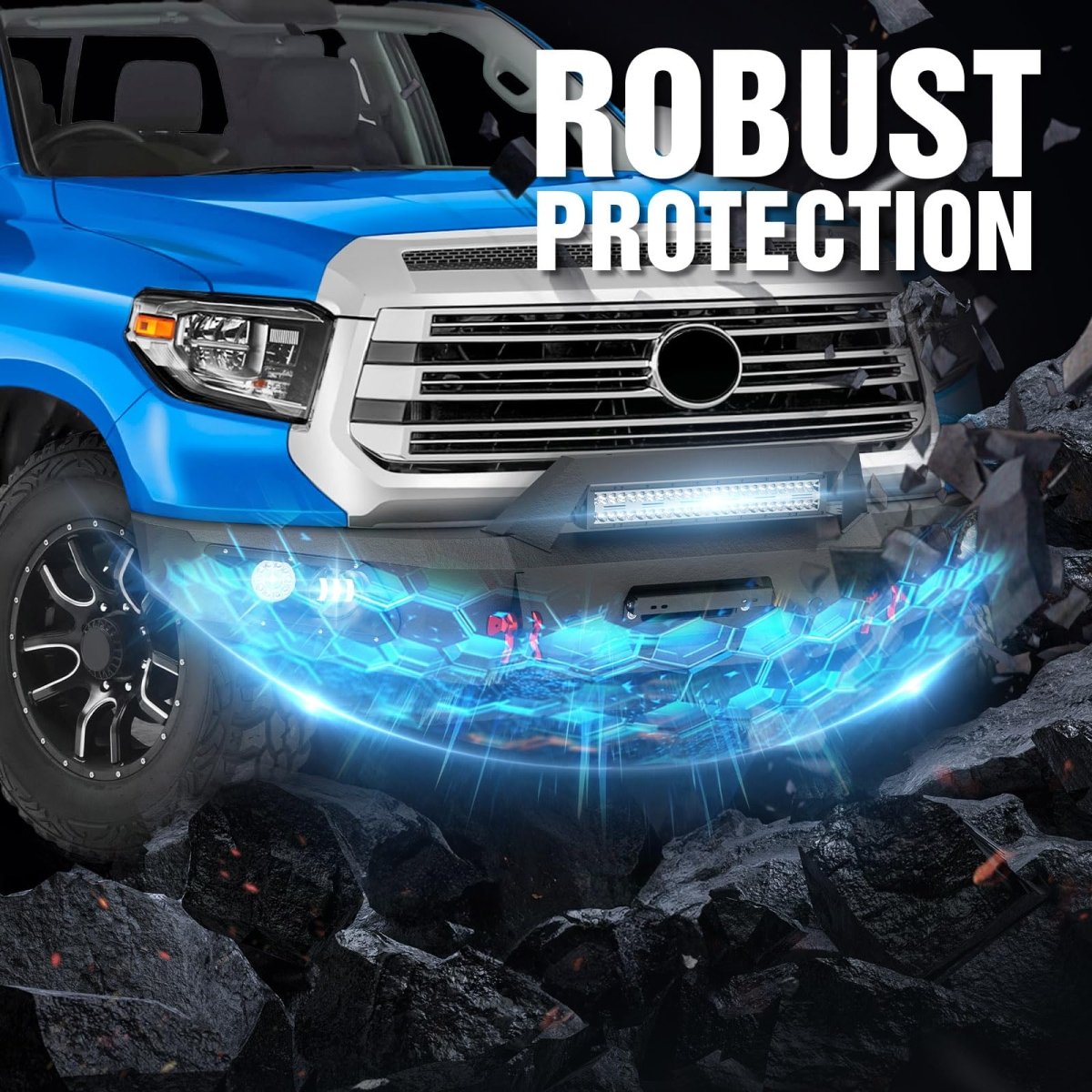 Replacement Bumpers for Cars Compatible with 2014-2021 Toyota Tundra - Yzona