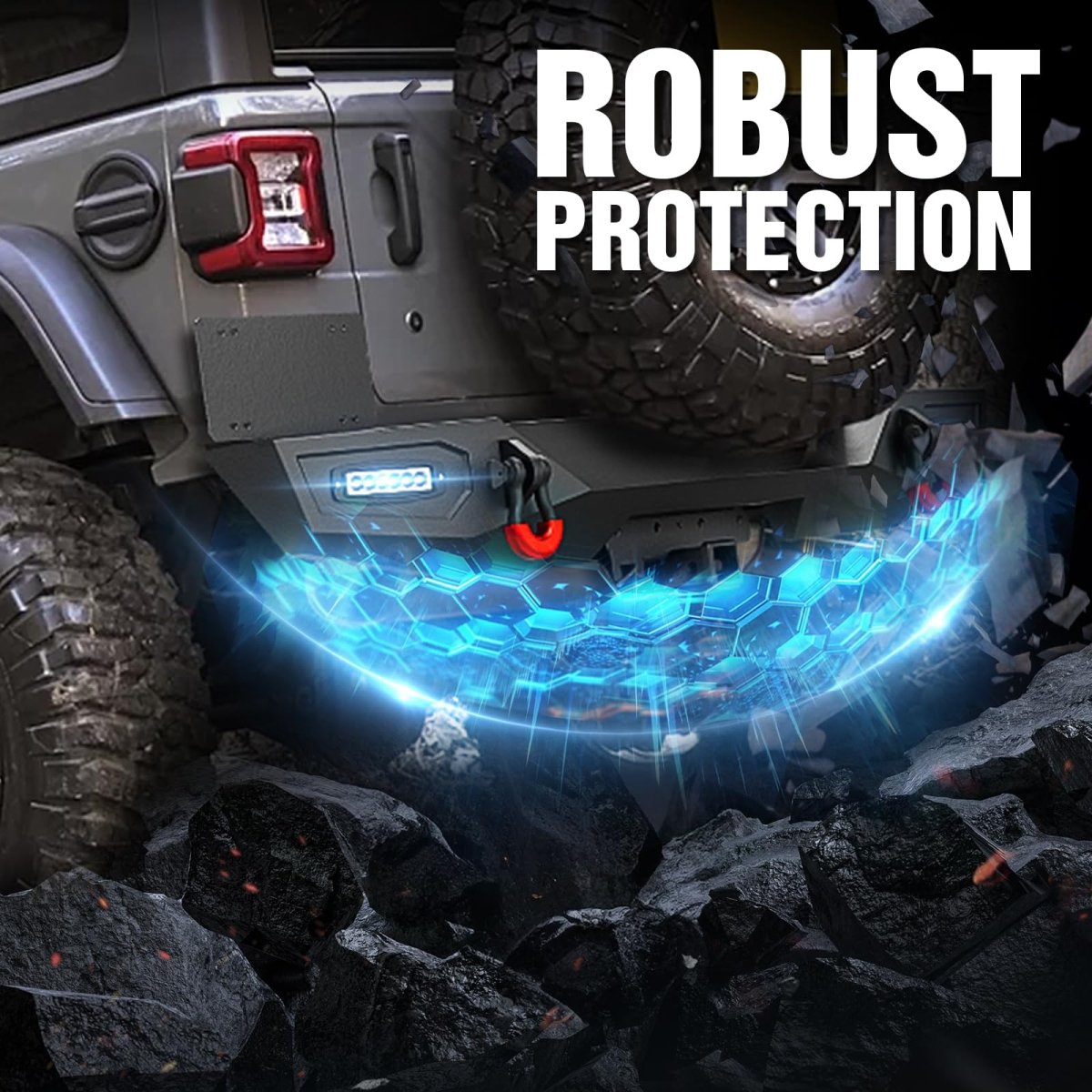 Aftermarket Off-road Bumpers Compatible with 2018-2025 Jeep Wrangler JL JLU Unlimited - Yzona