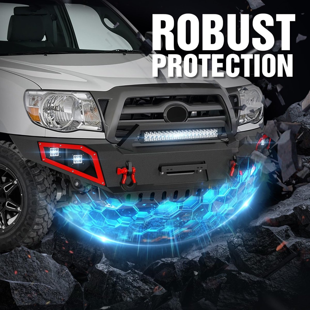 Aftermarket Bumpers for Trucks Compatible with 2005-2015 Toyota Tacoma 2nd Gen