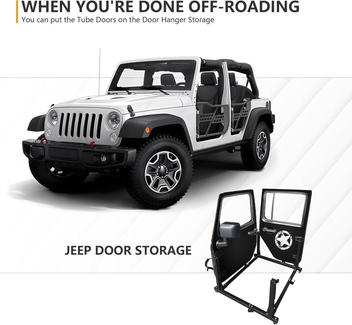 Yzona Half Door Compatible with 2007-2018 Jeep Wrangler JK JKU Unlimited 4-Doors