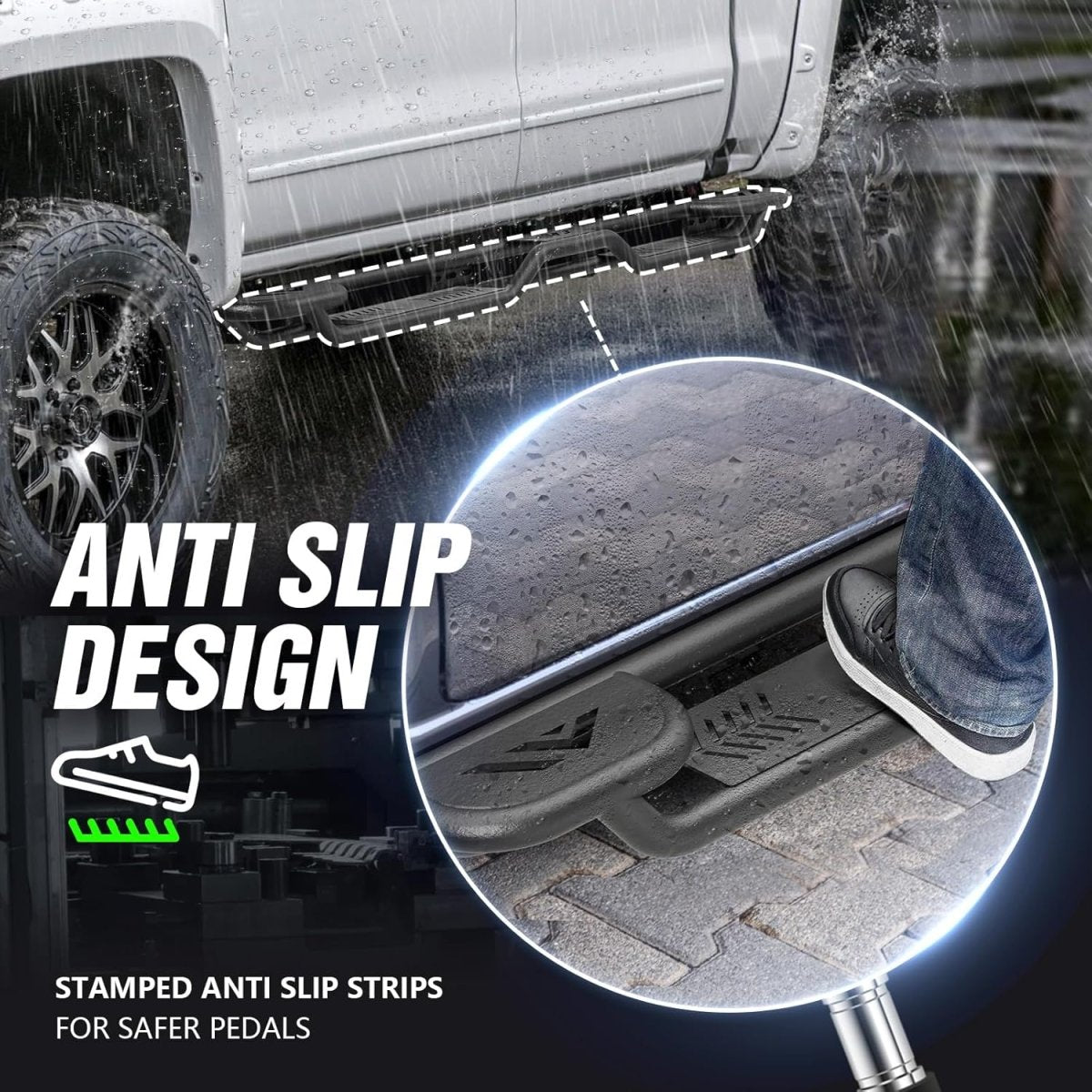 for Chevy Running Boards 19-25 Silverado & Sierra 1500, 20-25 Silverado/Sierra 2500 3500 HD Side Step | Yzona