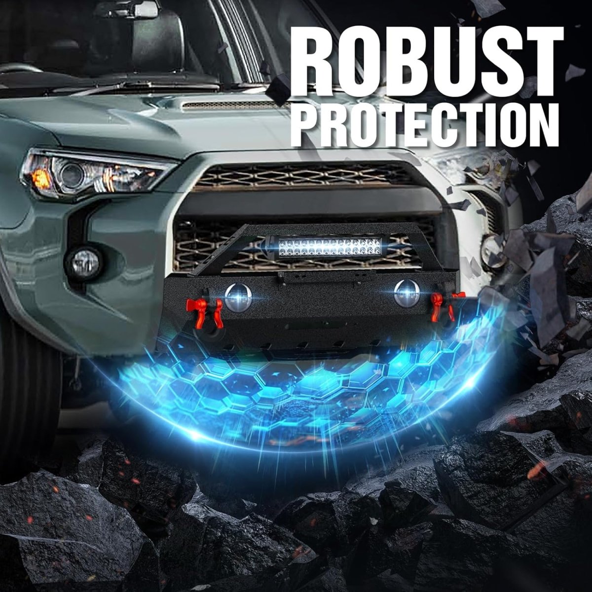 for Aftermarket Toyota Front Bumper Compatible with 2010-2023 Toyota 5th Gen 4Runner (Not fit 2010-2013 SR5)| Yzona