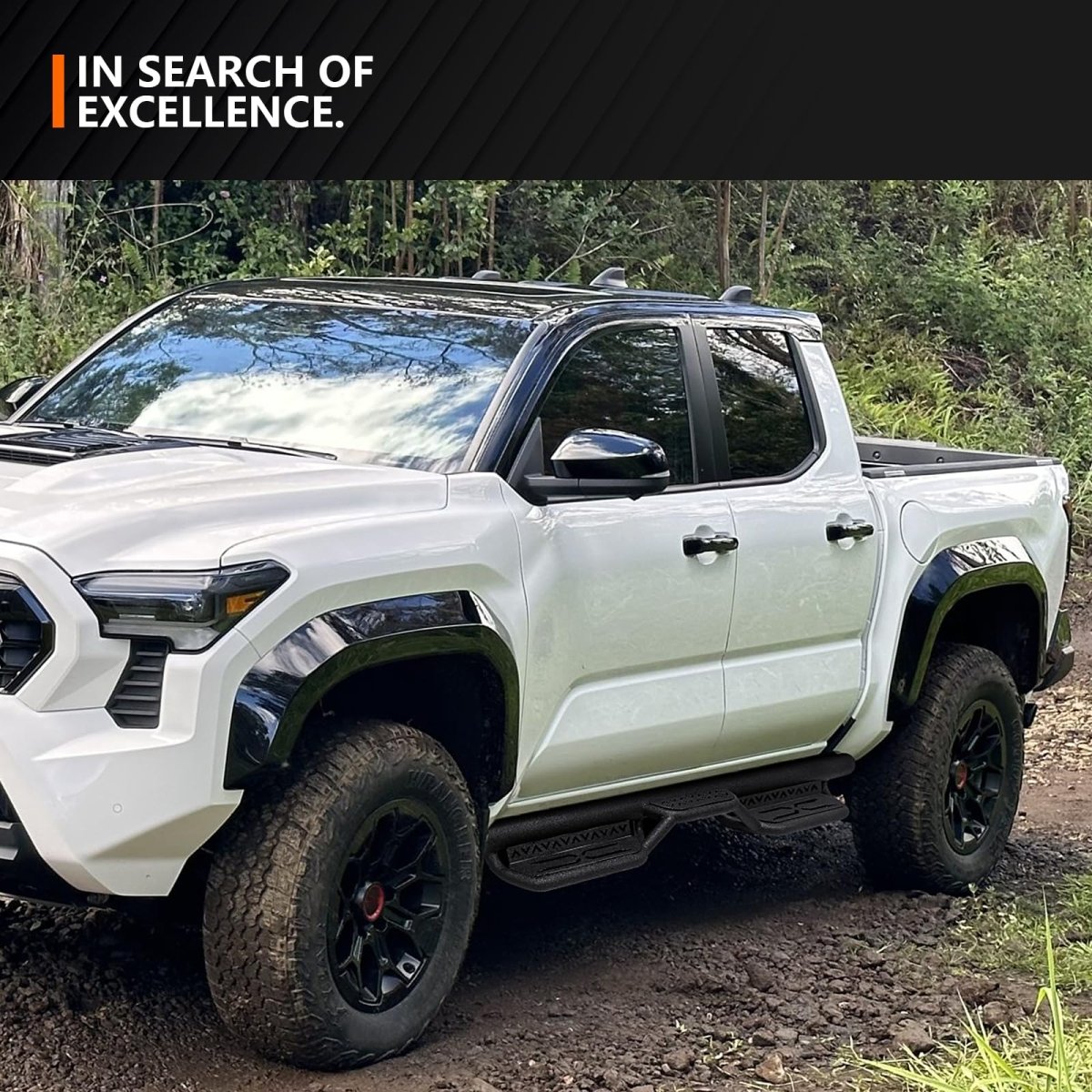 Running Boards for Pickup Trucks Compatible with 2024 2025 Toyota Tacoma Double Cab & Crew Cab - Yzona