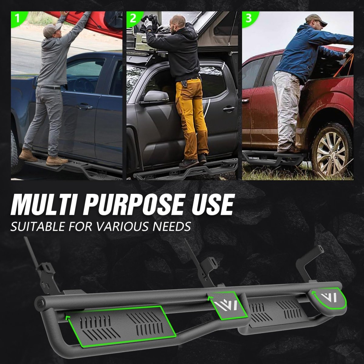 Side Step for Chevy Silverado & Sierra 1500 1999-2006 | 2001-2006 Silverado & Sierra 2500 3500 HD Extended Cab - Yzona