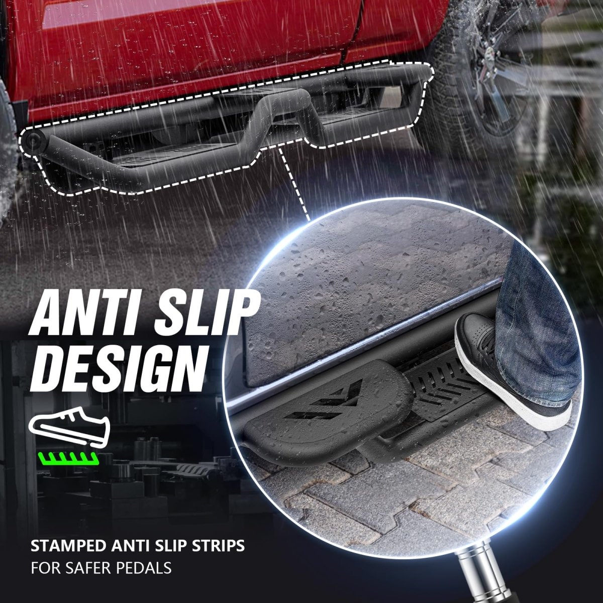 Side Steps for a Chevy Silverado 2007-2018 Silverado & Sierra 1500 | 2007-2019 Silverado & Sierra 2500 3500HD - Yzona