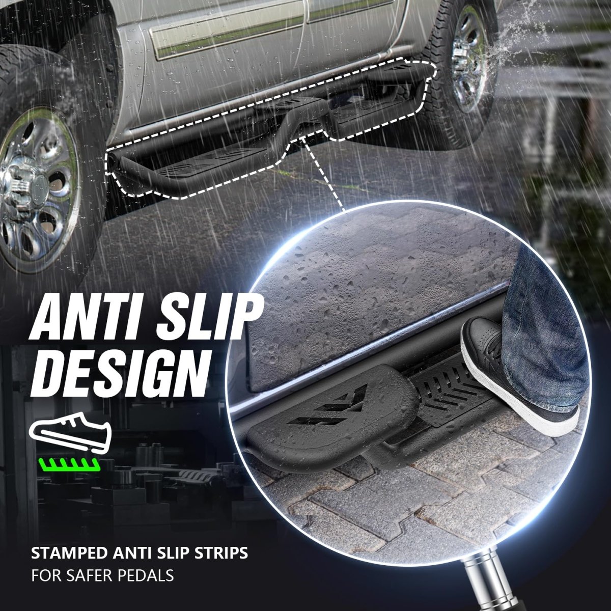 Side Step for Chevy Silverado & Sierra 1500 1999-2006 | 2001-2006 Silverado & Sierra 2500 3500 HD Extended Cab - Yzona
