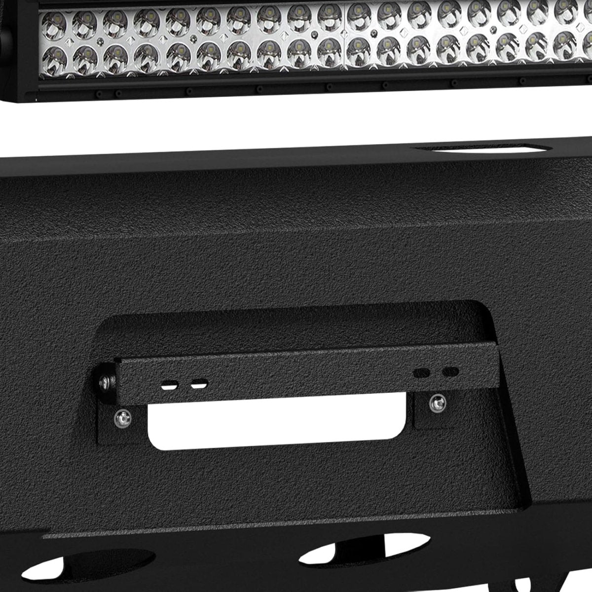 for Chevy Front Bumpers Off Road Compatible with 2011-2014 Chevy Silverado 2500 3500 HD with 5 x LED Lights | Yzona