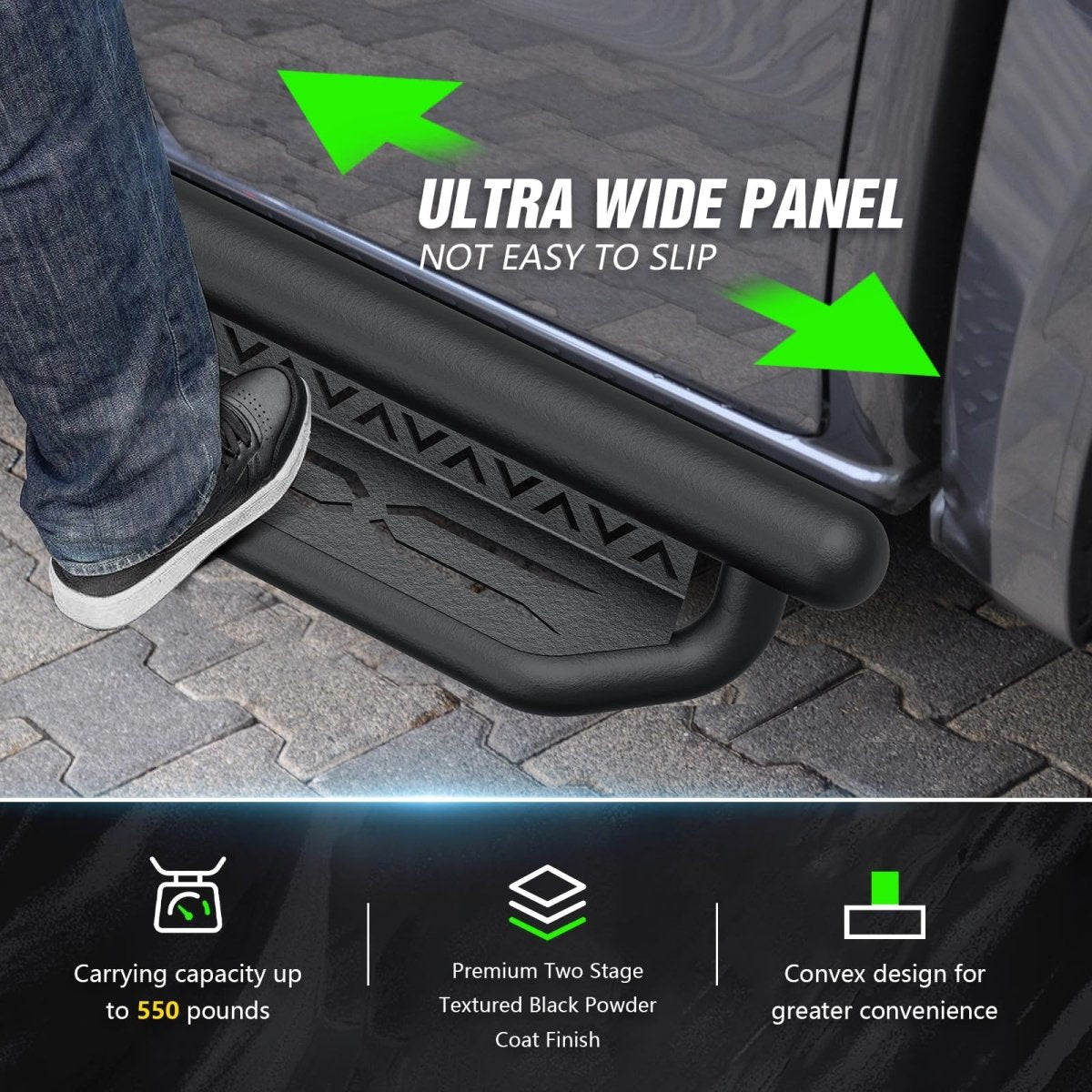Pickup Running Boards Compatible with 2002-2008 Dodge Ram 1500 | 2003-2009 Ram 2500 3500 Double/Extended Cab - Yzona