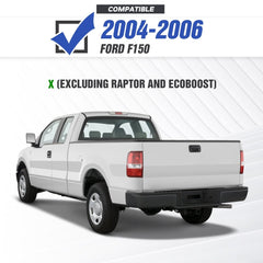 【YZONA】Carbon Steel Rear Bumper (5/32" Thick, 9,500 lbs Capacity, 44.1 lbs), Compatible with Ford F-150 2004-2006 (Excl Raptor), with LED Lights, 48w LED Spotlights, License Lights, License Frame Holes, D-Rings, 45.28"d x 16.54"w x 9.84"h