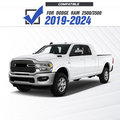 【YZONA】Steel Rear Bumper Compatible with Ram 2500 2019-2024, LED & License Plate Lights, License Bracket Holes, Sensor Mounting Holes,Recovery D-Rings