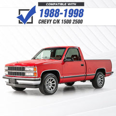 【YZONA】Full Width Front Bumper Compatible with Chevy C/K 1500 2500 1988-1998, 4x18W LED Lights, Heavy 4.3 Ton Rated Steel D-Rings, Wide Full Width Protective Bumper