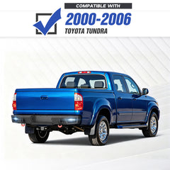 【Yzona】Bolt-On Off-Road Rear Bumper - Accessories for Your Car, Truck Exterior Accessory for Toyota Tundra 2000-2006 (Black), User-Installable, 2x18W LED Lights, Sensor Holes, Built-In Step, Carbon Steel D-Rings, Recovery Aid