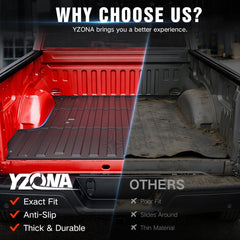 【Yzona】Truck Bed Mat for 2020 2021 2022 2023 2024 2025 2026 Jeep Gladiator JT 5FT Short Bed (60 in), Custom Fit TPE Bed Liner, Heavy Duty All Weather Protection Pickup Liner, Durable Easy to Clean,toolupgrade