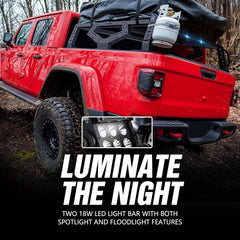 16.73" Bed Racks Truck Cargo Carrier with 2 LED Lights Compatible with Tacoma/F150/Gladiator JT/Frontier/Colorado/Canyon/Ranger/Ridgeline