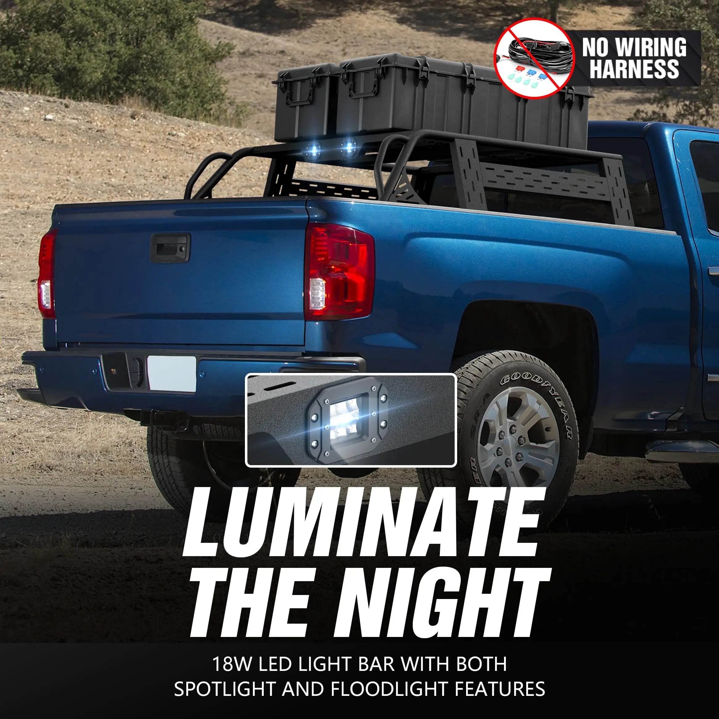 Chevy Silverado 1500 & GMC Sierra 1500 Overland Bed Rack 2017 2018