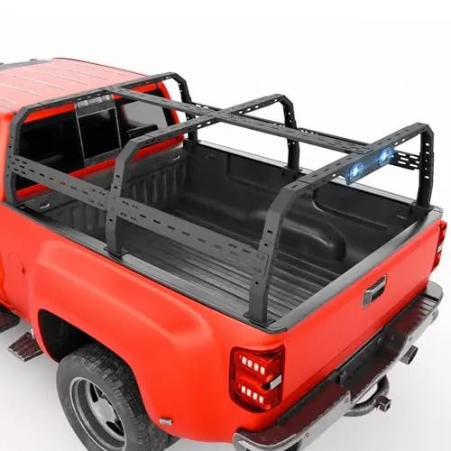 Adjustable Long Pickup Bed Racks Compatible with F150 F-250 F-350/ Silverado Sierra 1500/ 2500HD/ 3500HD/ Titan/Ram 1500/2500/3500/ Chevy S-10/ Sonoma/Lincoln Mark LT/Tundra/Dakota/Ranger