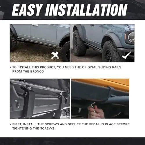for Bronco Running Boards 4 Doors 2021-2026 Side Steps