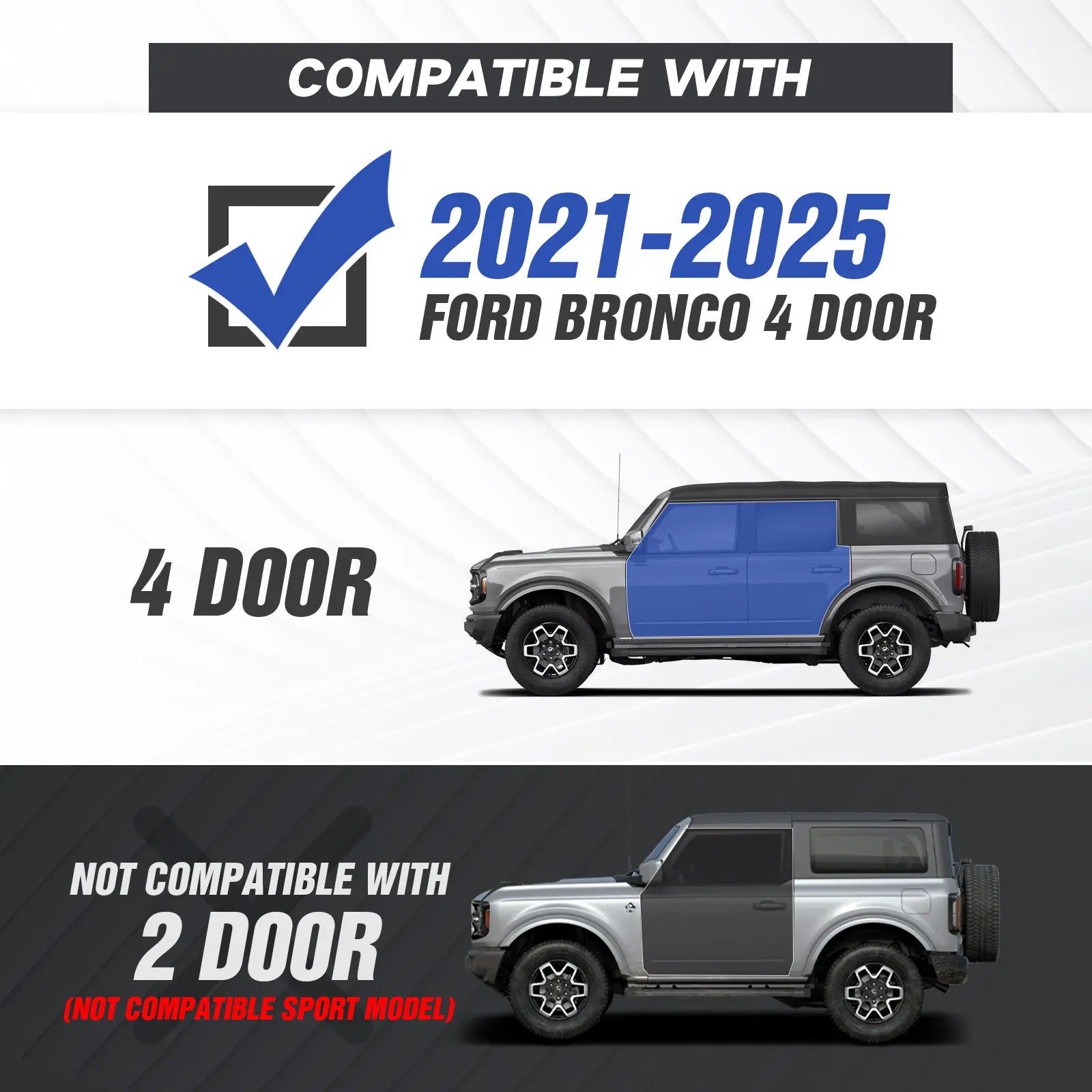 for 2024 Ford Bronco Running Boards Compatible with 2021-2025 Ford Bronco 4 Doors | Yzona - Yzona