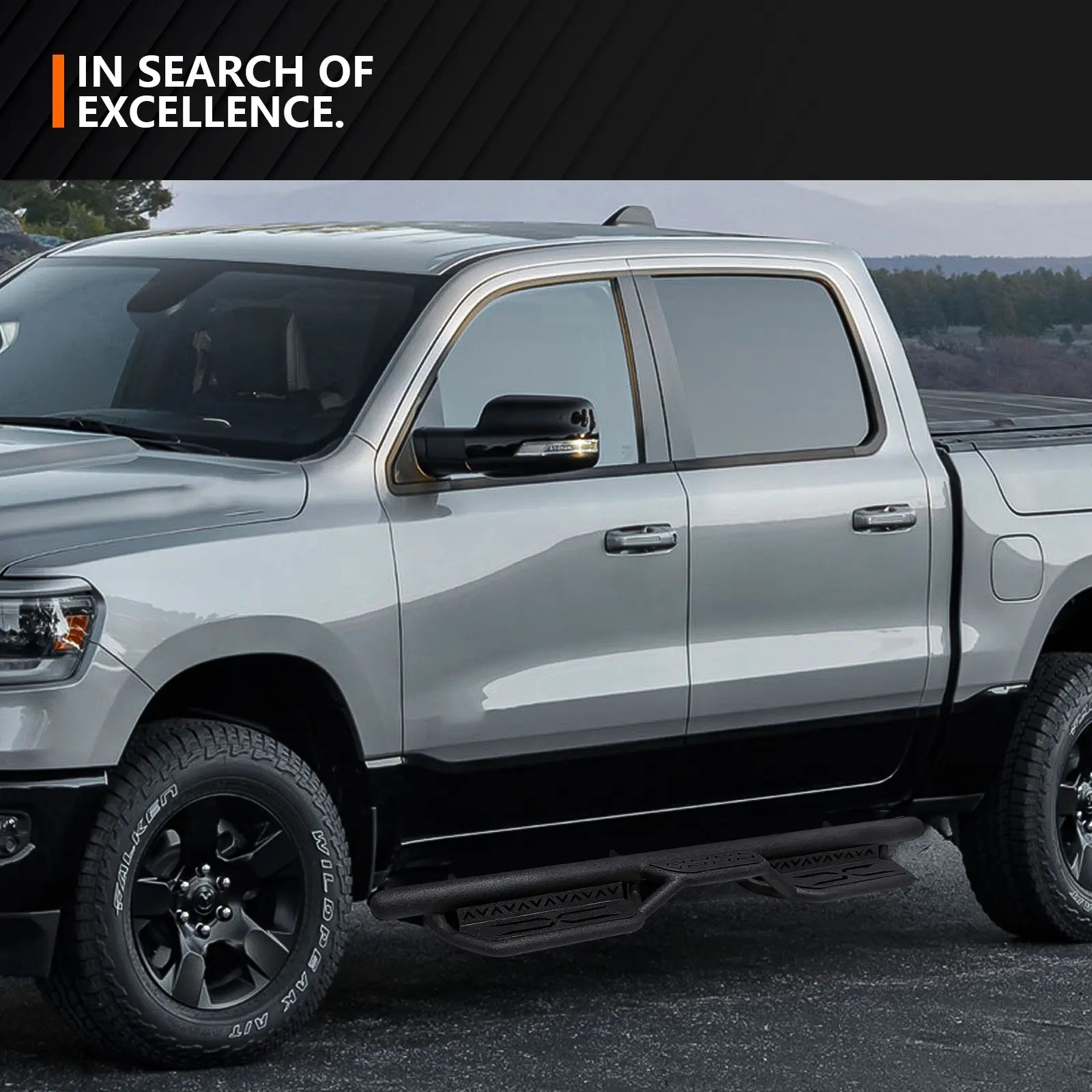 Step Running Boards Compatible with 2019-2025 Dodge Ram 1500 Crew Cab