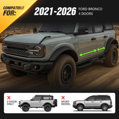 Side Steps Running Boards for Ford Bronco 4 Doors(21-26) | Yzona