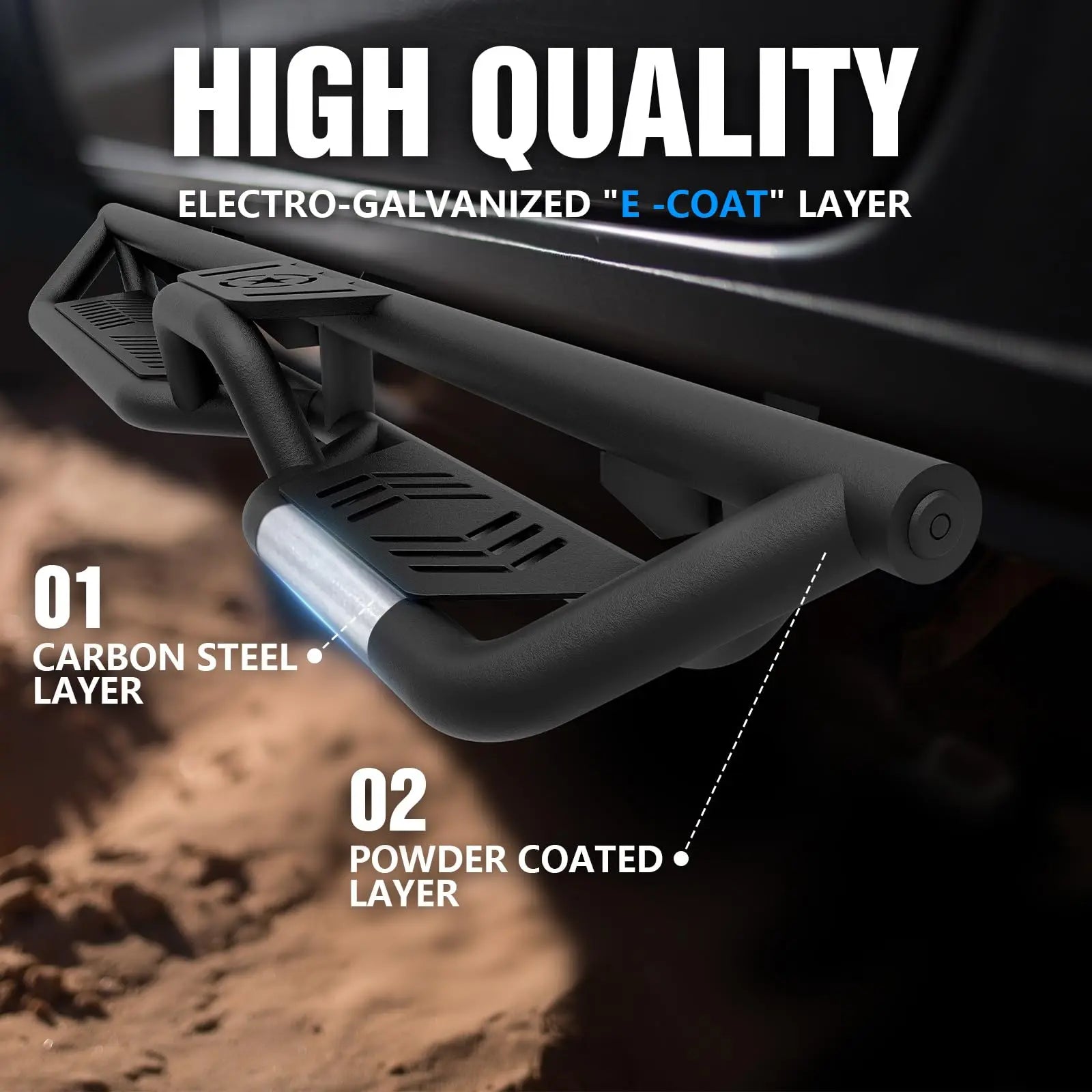 Heavy Duty Running Boards for 2021-2026 Ford Bronco 4 Doors