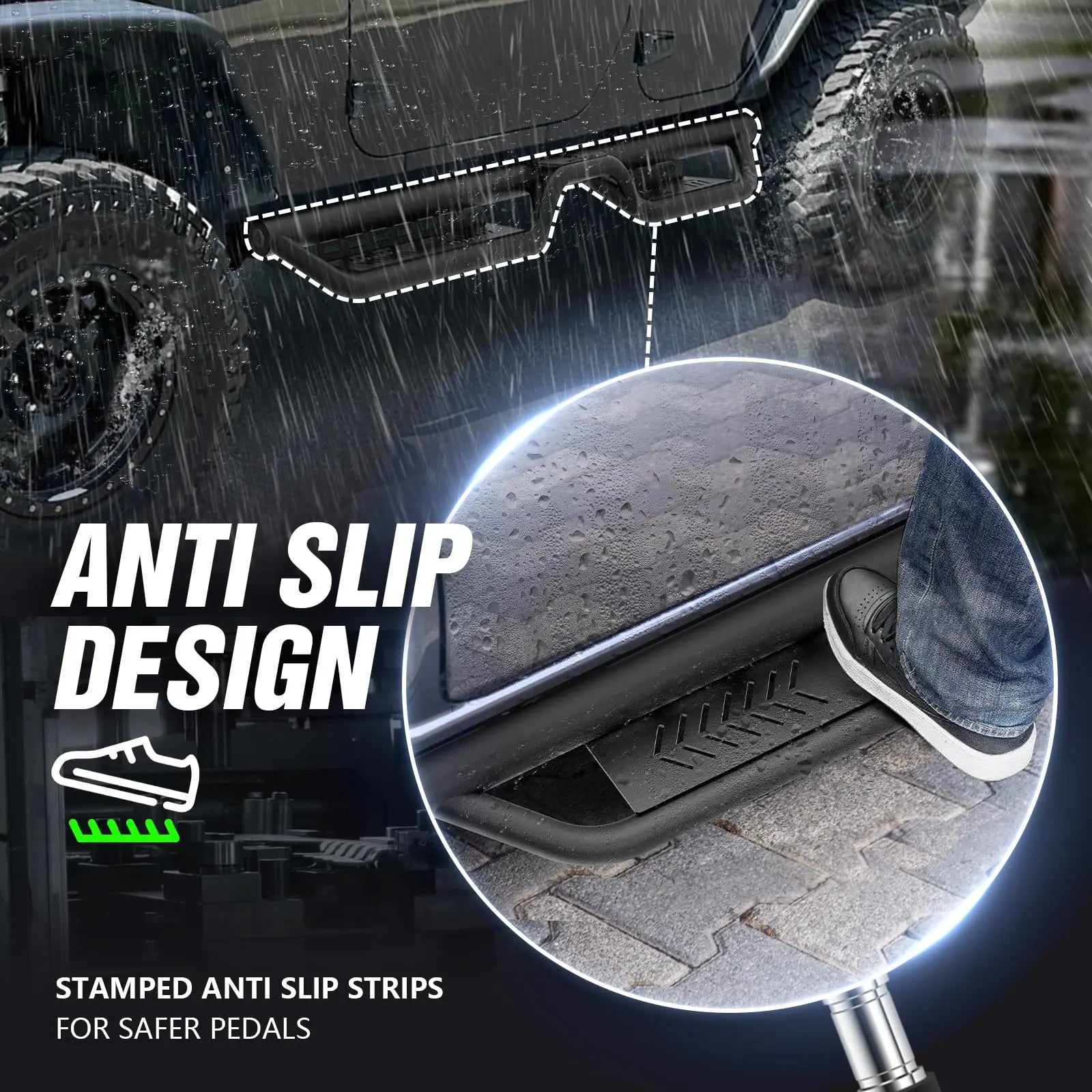 Jeep Wrangler Side Steps 4 Door JK JKU Unlimited Accessories 2007-2018