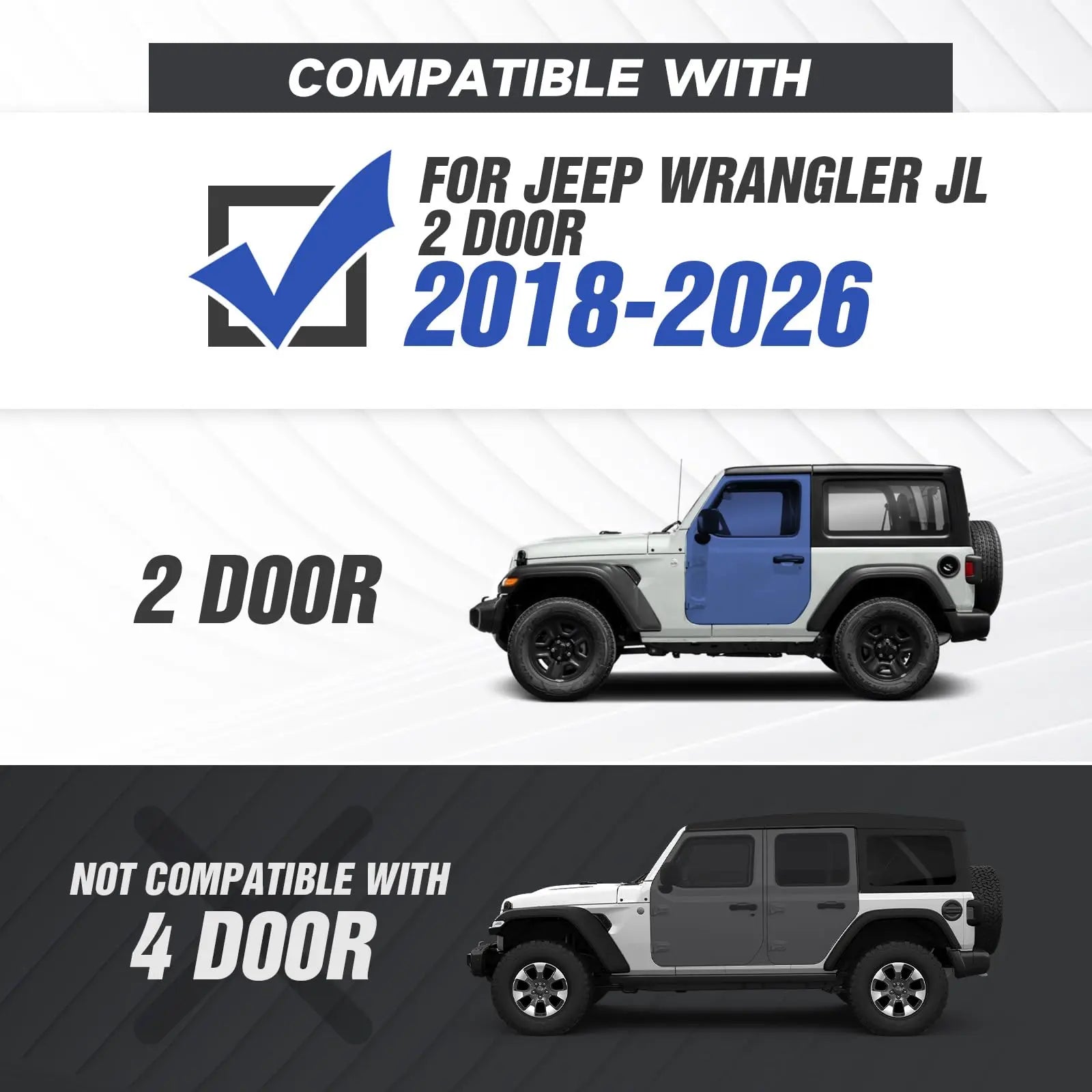 Drop Side Steps Compatible with Jeep Wrangler JL 2 Doors 2018-2026