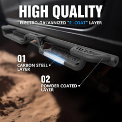 Side Steps Compatible with 2024 2025 Toyota Tacoma Double Cab & Crew Cab Three Raised Steps