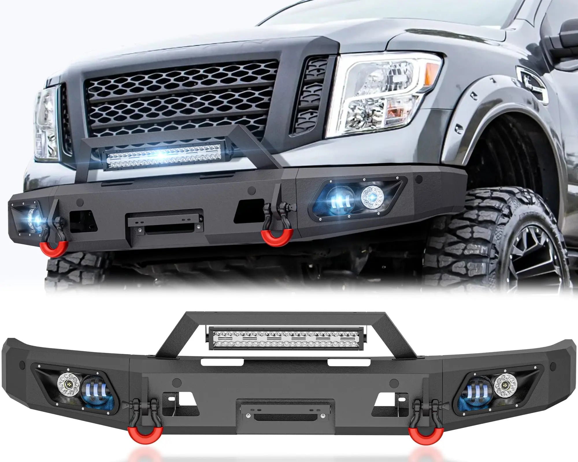 Aftermarket Pickup Truck Bumpers Compatible with 2016-2024 Nissan Titan | Yzona