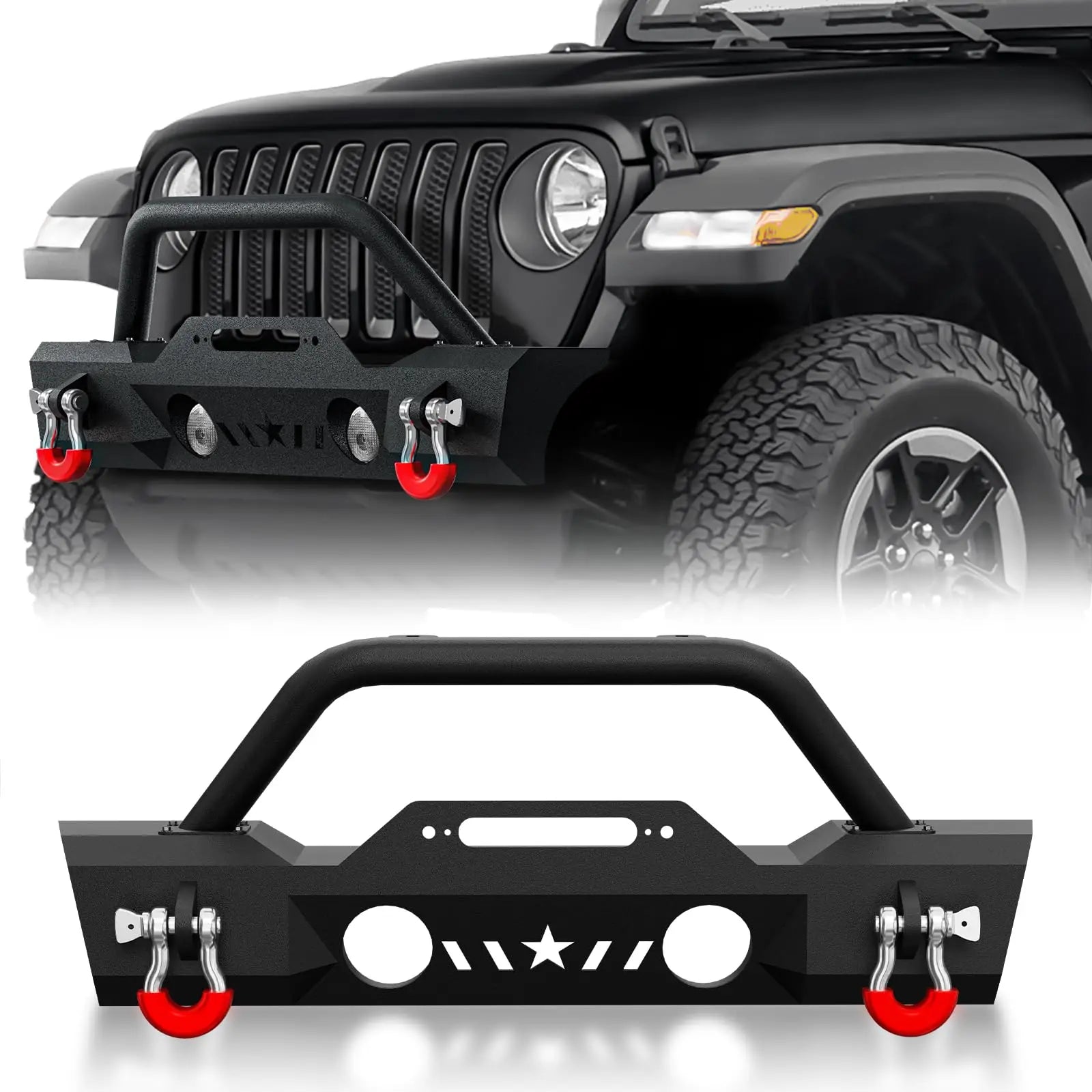 Push Bumpers for Trucks Compatible with 2007-2025 Jeep Wrangler JK JL JKU JLU & Gladiator JT | Yzona