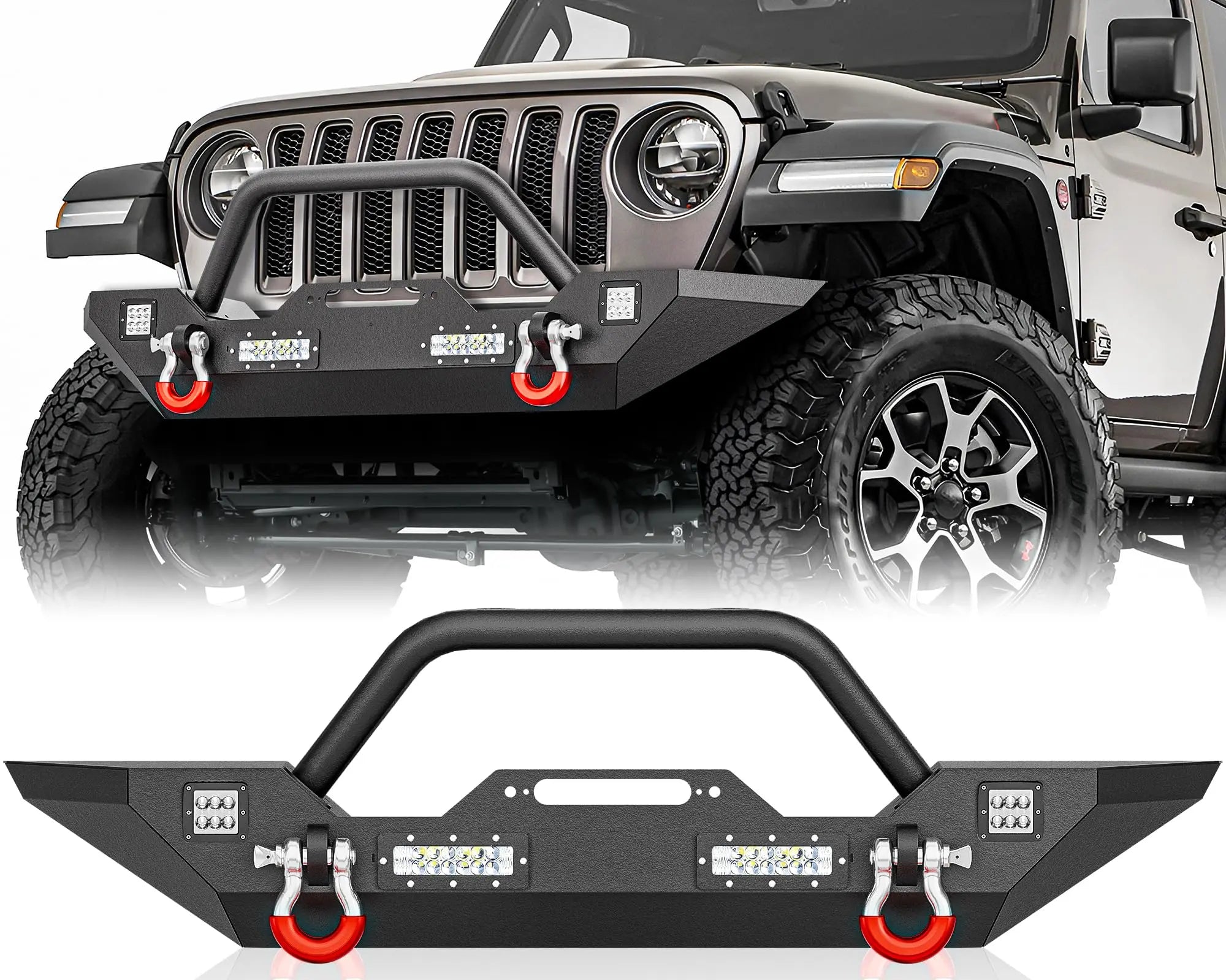 4x4 Winch Bumpers Compatible with 2018-2025 Jeep Wrangler JL JLU | Yzona