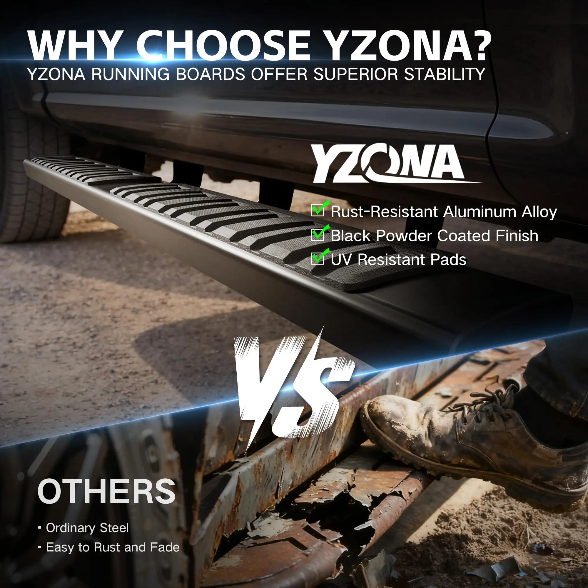 6.5 Side Steps Compatible with 2024 2025 2026 Tacoma Double/Crew Cab