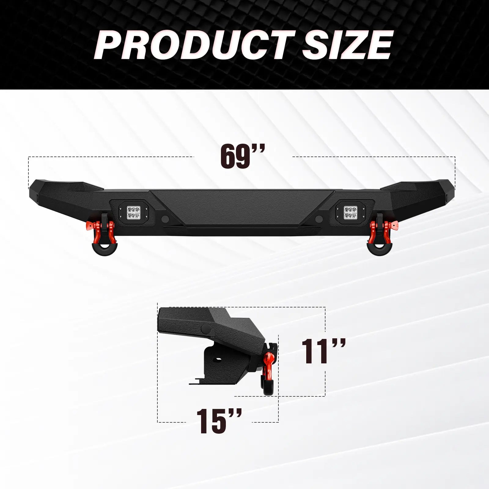 Aftermarket Rear Bumpers Compatible with 2021-2025 Ford Bronco