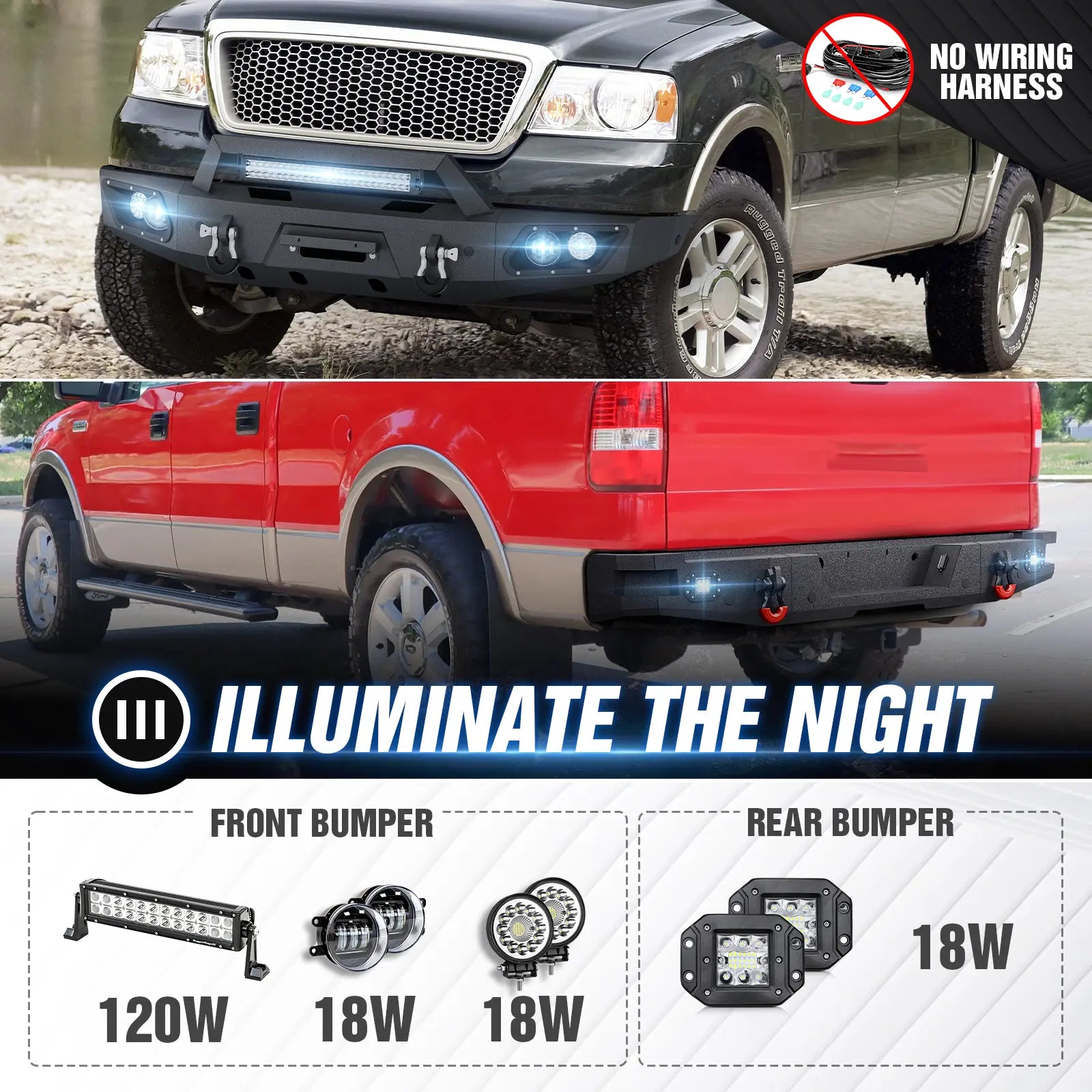 Aftermarket Ford F150 Off Road Bumpers Front & Rear Set 2004 2005 2006