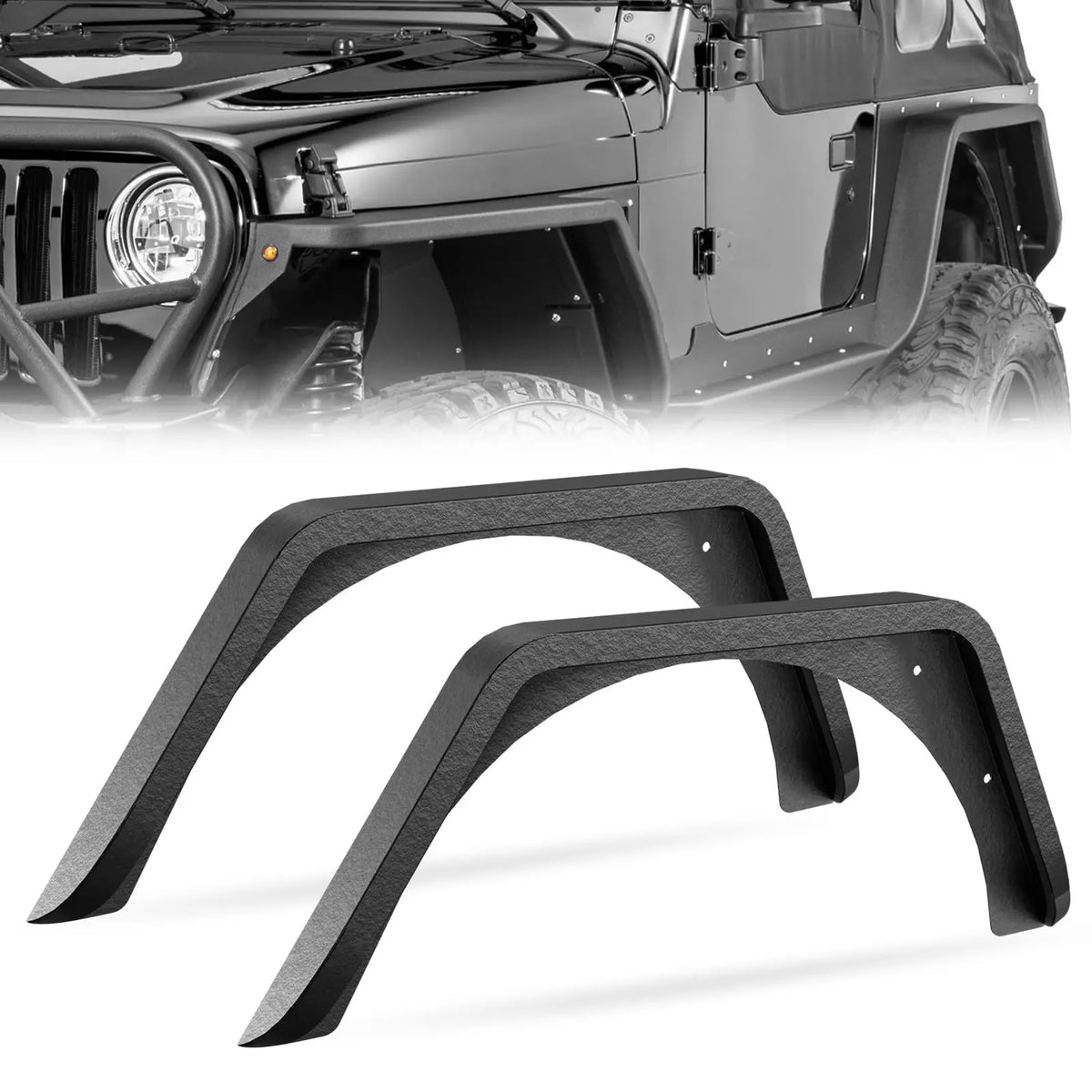 Flat Fender Flares for 1997-2006 Wrangler TJ & 2004-2006 Wrangler LJ