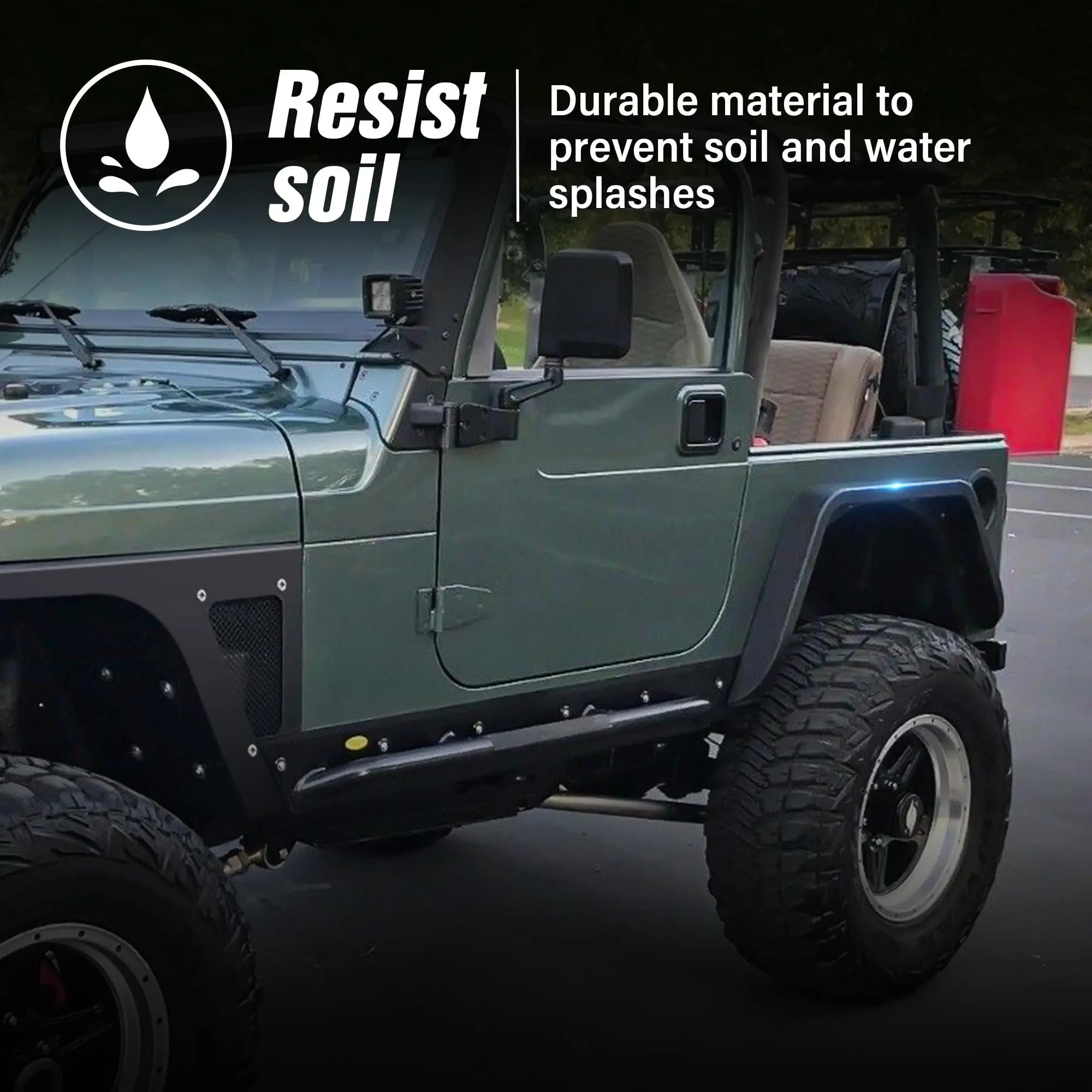 Flat Fender Flares for 1997-2006 Wrangler TJ & 2004-2006 Wrangler LJ