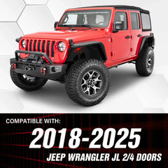 Yzona Steel Front & Rear Fender Flares Compatible with 2018-2025 Jeep Wrangler JL JLU Unlimited 2/4 Doors
