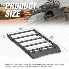 Roof Rack Cargo Basket Compatible with 2024-2025 Tacoma Crew Cab/Double Cab 4th Gen - Yzona