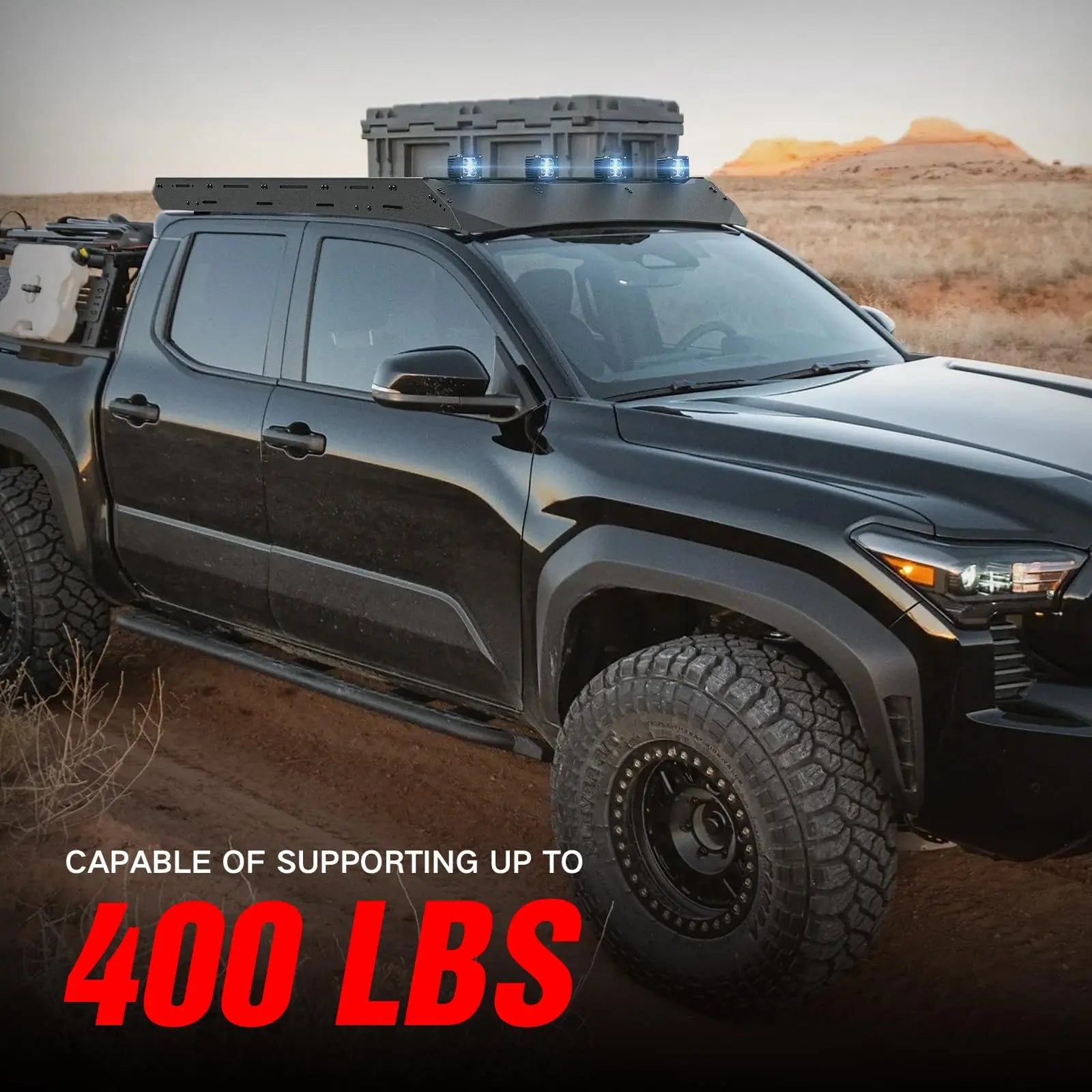 Roof Rack Cargo Basket Compatible with 2024-2025 Tacoma Crew Cab/Double Cab 4th Gen - Yzona