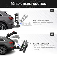 2 EBike Rack up to 5" with Ramp | Foldable & Lockable Bike Racks | 200 LBS
