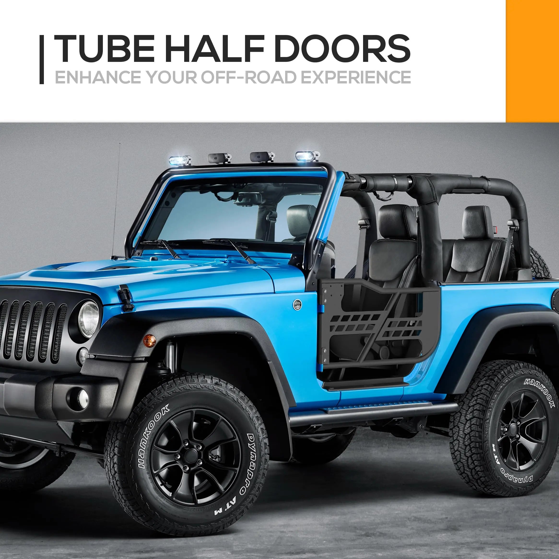 for Jeep JK Half Trail Door Compatible With 2007-2018 Jeep Wrangler JK JKU Unlimited 2 Doors - Yzona