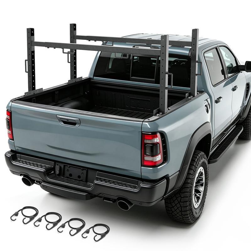 【Yzona】Heavy Duty Metal Universal Truck Bed Ladder Rack for Pickup Trucks - 300 lbs Load Capacity, 44-84 in Wide Fit, Extendable Cargo Carry with Better Load Distribution, Vehicle Accessory for Kayak, Lumber Storage Organization