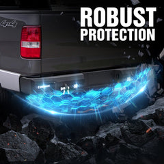 【YZONA】Carbon Steel Rear Bumper (5/32" Thick, 9,500 lbs Capacity, 44.1 lbs), Compatible with Ford F-150 2004-2006 (Excl Raptor), with LED Lights, 48w LED Spotlights, License Lights, License Frame Holes, D-Rings, 45.28"d x 16.54"w x 9.84"h